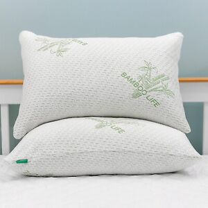 Elif Bamboo Pillows Adjustable Shredded Memory Foam Bed Pillows King or Queen