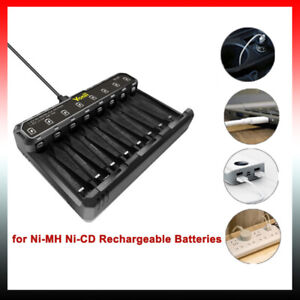 AA AAA Battery Charger 8 Bay for Ni-MH/Ni-CD Battery USB Input Independent Slot