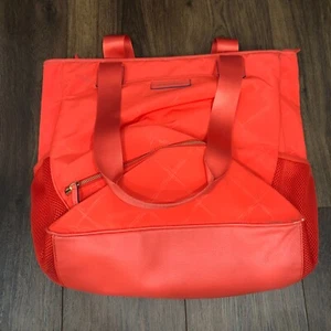 Vera Bradley Preppy Poly NoSo Tote Bag Orange Laptop Satchel Everyday Bag - Picture 1 of 13