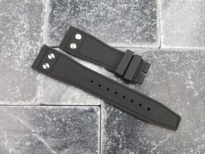 New 22mm IWC Black Rubber Strap Diver Watch Band with Rivet for BIG PILOT x1 - Picture 1 of 6