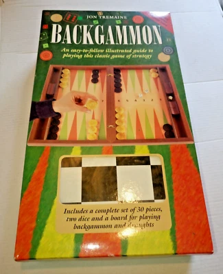 Backgammon Board Game Complete Set With Jon Tremaine Instruction Book. Excellent - Image 1 of 3