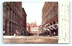 Postcard UDB Kansas City, MO 1907 Petticoat Lane Looking West Grand Horse Buggy - Picture 1 of 3