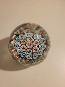 Pisapapeles vintage de cristal de Murano Millefiori - vidrio artístico italiano, colorido floral - Imagen 1 de 4