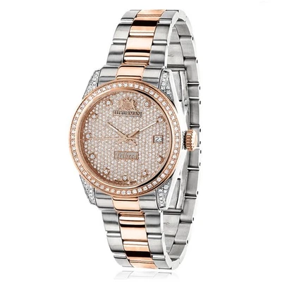 Reloj Mujer Acero Inoxidable Diamante | Luxurman Tribeca 33 mm | Esfera Rosa Foto 1 de 4