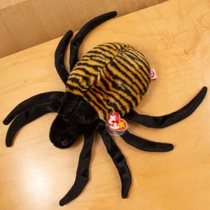 SPINNER the Spider (14") - Ty Beanie Buddies - Vintage NEW OLD STOCK Plush MWMT - Picture 1 of 5