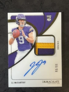 2024 Panini Immaculate Collection J.J. McCarthy #101 Autograph Patch 50/99 RC - Bild 1 von 2