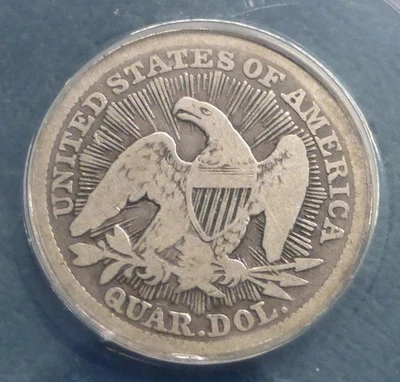 1853 ANACS F12 Arrows & Rays Seated Liberty Silver Quarter, USA 25C Silver Coin - Image 1 of 4