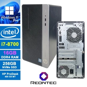 PC HP ProDesk 400 G5 MT Intel i7-8700 Windows 11 Pro 256GB NVMe SSD 16GB RAM - Bild 1 von 1