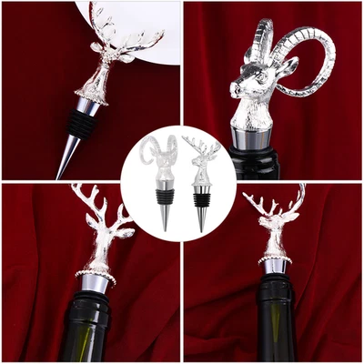 2 pezzi in lega di vino rosso tappeti decorativi tappi per vino (argento) - Immagine 1 di 4