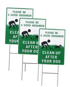 Please Clean Up After Your Dog,Pick Up Your Dog Poop Signs, Dog Poop - Picture 1 of 7
