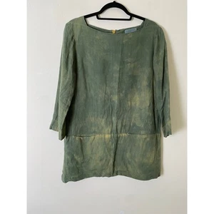 Toast Linen Tunic Size 10 Linen Tunic Artist Smock Green Marl - Picture 1 of 6