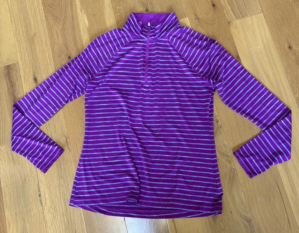 Camisa deportiva Cascade Sport Performance para mujer 1/4 cremallera manga larga a rayas Foto 1 de 4