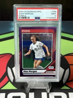 2024-25 Donruss FIFA Alex Morgan #168 Purple 6/25 PSA 9 - Image 1 of 2