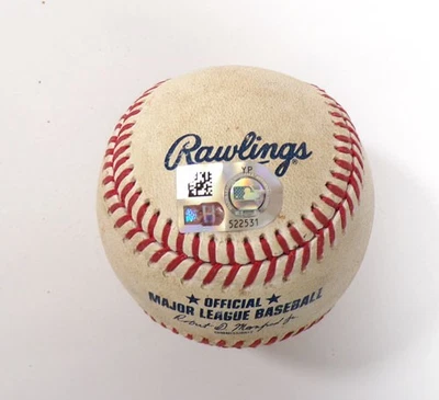 2023 Brewers @ Pirates Game Used Baseball Andruw Monasterio/Luis Ortiz COA - Image 1 of 3