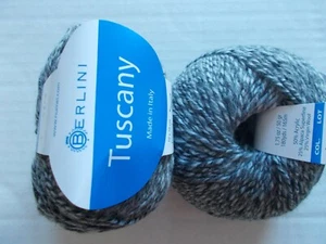 Berlini Tuscany alpaca blend yarn, Salt & Pepper, lot of 2 (180 yds each) - Picture 1 of 2