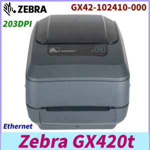 Zebra GX420t GX42-102410-000 Thermal Transfer Label Printer, Ethernet and USB - Picture 1 of 9