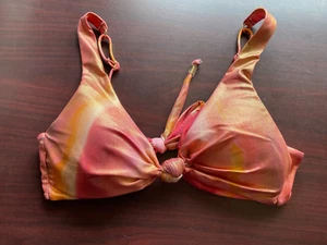 BECCA BIKINI TOP RAINBOW SHERBET PADDED WOMENS SIZE M MEDIUM NWOT - Picture 1 of 3