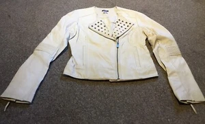 Cream Genuine Leather Jacket - Picture 1 of 4