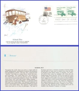 USA3 #2123 Pl #2 U/A FLEETWOOD FDC PNC2 School Bus - Imagen 1 de 1