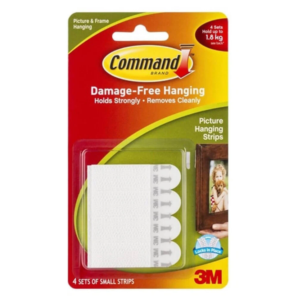 Command Picture Hanging Strips Pack of 4 Small Holds Strongly Removes Cleanly Foto 1 de 1