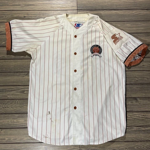 Vintage Texas Longhorns Baseball Starter Striped Jersey Size Large *flaws* Cover