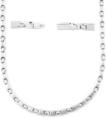 Pure Titanium Germanium Necklace Magnetic Health unisex silver 55cm Hematite - Image 1 of 4