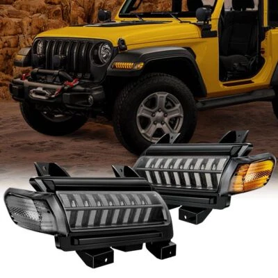 Luces LED de señal de giro para guardabarros DRL para Jeep Wrangler JL Gladiator Rubicon 2018-23 Foto 1 de 4