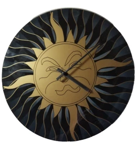 14 inch GLASS CELESTIAL WALL CLOCK with battery - Picture 1 of 2