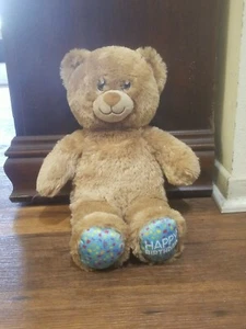 Build A Bear Happy Birthday Oso Marrón Pies Inferiores Azules Sin Ropa 2/19 - Imagen 1 de 7
