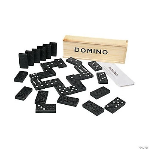 Wooden Domino Game Set 28 pcs Kids Party Game - Image 1 of 1