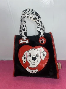 VTG 101 Dalmatians Fuzzy Faux Fur Trim Kids Handbag 90s Mini Bag Dog Spots READ - Picture 1 of 9