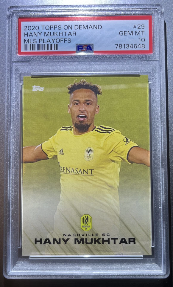 2020 Topps Playoff MLS Hany Mukhtar #29 Rookie RC Nashville SC PSA 10 LOW POP - Image 1 of 2