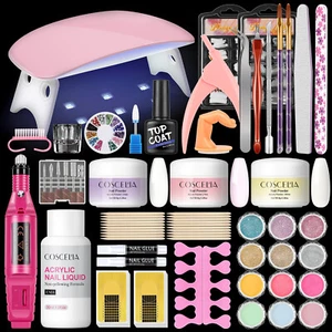 8g Acrylic Nail Kit For Beginner With Everything Nail Extension Glitter Powder - Picture 1 of 20