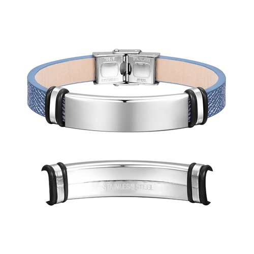 VALENTINO Braccialetti personalizzati in pelle avviso medico ID per uomo sensibilizzazione emergenza