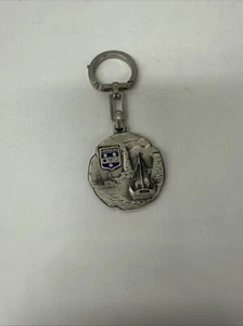 Vintage  Keyring NICE FRANCE CHERBOURG PIPE SMOKING MAN Ancien Porte-Clés - Picture 1 of 2