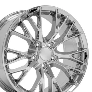 18x8.5 Chrome CV22 Front Wheel Fits C4, C5 & C6 Corvette Camaro - Z06 Style 5734 - Picture 1 of 5