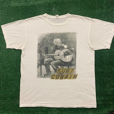 Vintage 2000s Nirvana Guitar Kurt Cobain Rock Band T-shirt Sz M | eBay