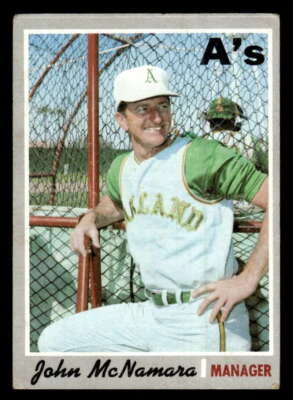 1970 Topps John McNamara Oakland Athletics High Number 706 VG JX1460 - Image 1 of 2