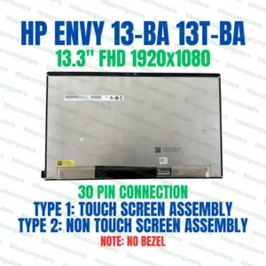 HP LCD Screen 13.3" FHD 1920x1080 Envy 13-BA Series L62080-ND2 - Picture 1 of 8