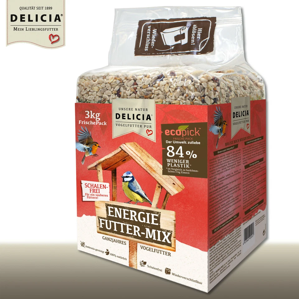 Delicia 3 kg Energie-Mix Picknic ecopick Ganzjahresfutter Gartenvögel