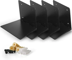 Set of 4  Invisible Floating Bookshelf Heavy Duty Wall Mounted Book Organizer - Picture 1 of 4
