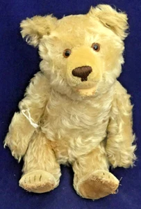 1930er antiker deutscher Steiff Bär goldenes Mohair 14 Zoll mit Knopf & Glasaugen - Bild 1 von 11