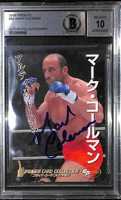 Mark Coleman Signed 2006 Pride FC Rookie Card 50 BAS COA RC UFC Gem Mint 10 Auto - Image 1 of 4