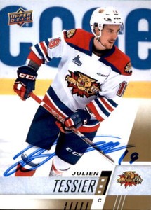 Julien Tessier Signed 17/18 Upper Deck CHL card #298 Moncton Wildcats