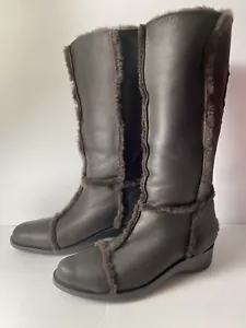 Botas de invierno Robert Clergerie media pantorrilla Nubuck piel cuña marrón 6,5 - Imagen 1 de 11