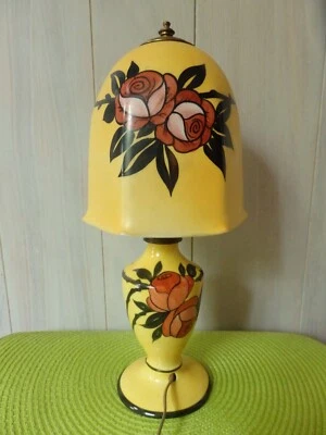 ANCIENNE LAMPE CHAMPIGNON ART DECO LEGRAS DEGUE OPALINE PORCELAINE FRANCE1930-50 - Photo 1/4