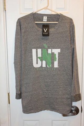 gray North Texas Mean Green "UNT" heavyweight long-sleeve shirt (NWT) - adult XL Cover