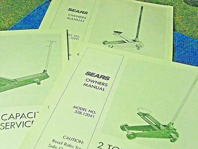  Original Sears manual for Sears -328-series floor jack 4 page manual 3pc set  - Image 1 of 2