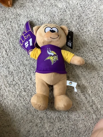 NEW Rare Minnesota Vikings NFL Teddy Bear 14" Stuffed Plush Football Fan finger! Cover