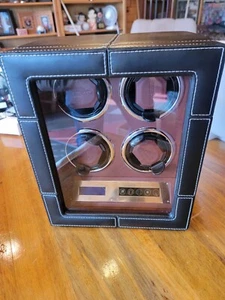 JQueen Luxus Quad Watch Winder LED Beleuchtung leiser Motor Neu kein Schlüssel. - Bild 1 von 9